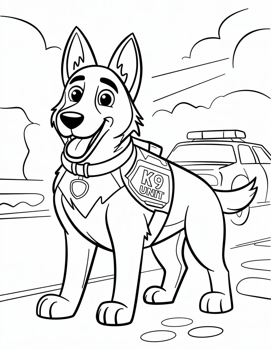 Police Dog on Duty